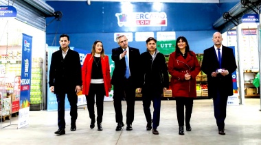 Alberto, Kicillof e Insaurralde inauguraron un mercado popular en Lomas de Zamora