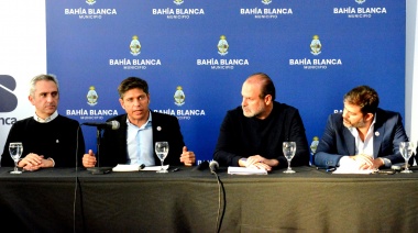 Kicillof volvió a Bahía Blanca, anunció un plan para reparar los daños y habló del cambio climático