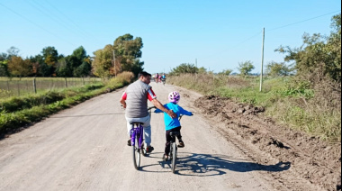 El municipio de Magdalena celebró una bicicleteada familiar con los vecinos de Bavio