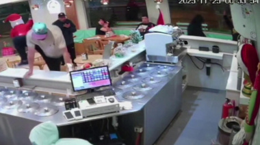 Robo exprés en San Martín: en medio minuto asaltaron una heladería y se llevaron el cajón con la recaudación