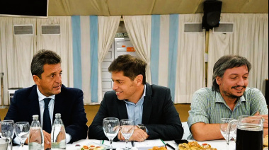 Entre confianzas e internas: Kicillof, Massa y Máximo presentaron el frente “Fuerza Patria”