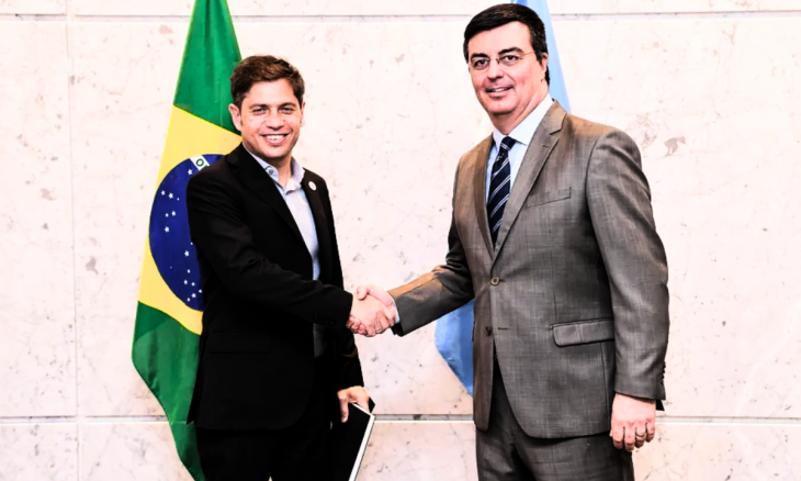 Axel Kicillof junto al vicepresidente de la FIESP, Rafael Cervone.