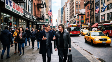 ¿2x1 en pasajes?: Kicillof y Milei coinciden en Nueva York, pero con agendas muy diferentes