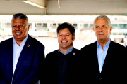 Alak acompañó a Tapia y Kicillof en la presentación del plan de obras en el Estadio Único